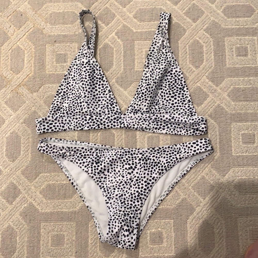 black and white bikini